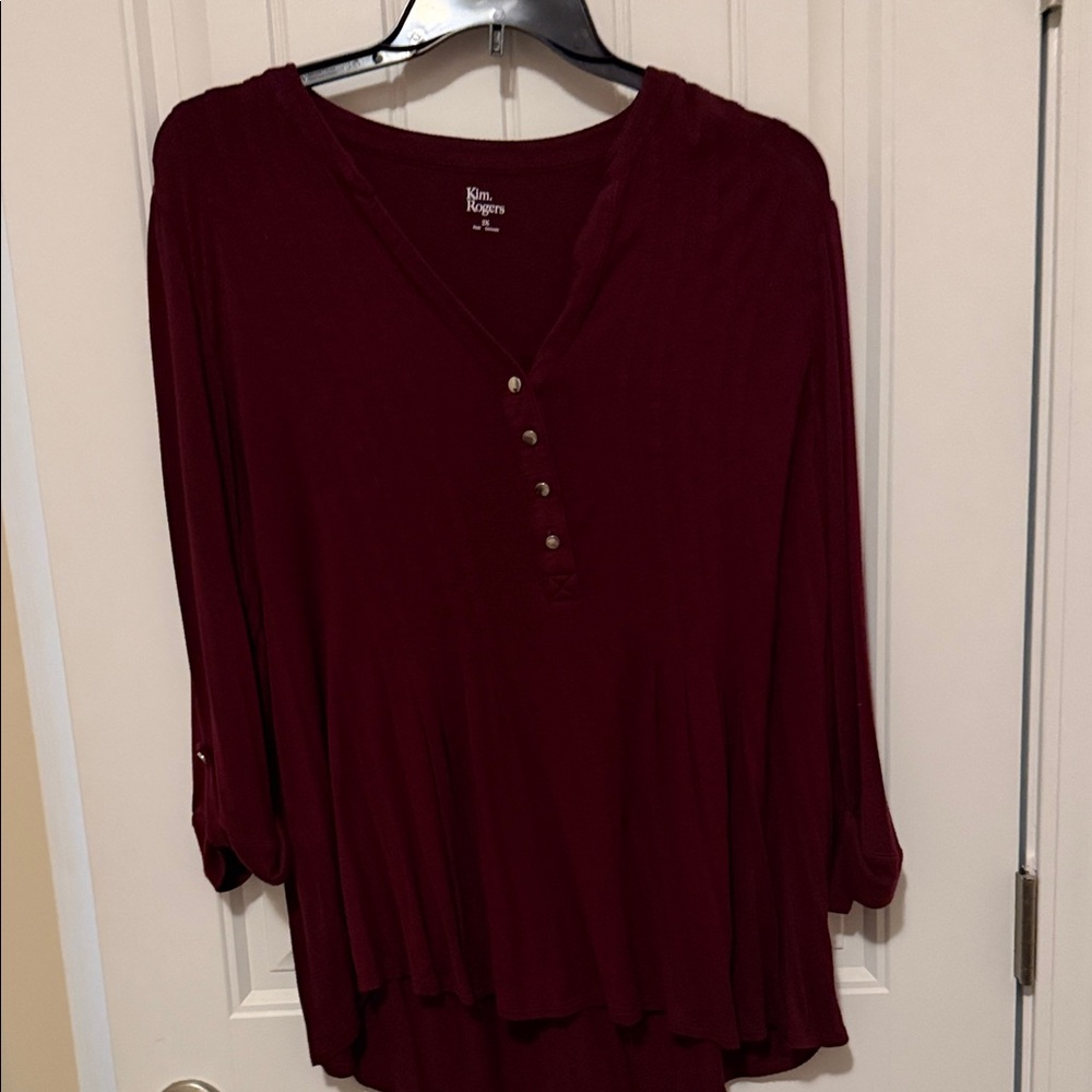 Kim Rogers‎ Deep Red Blouse